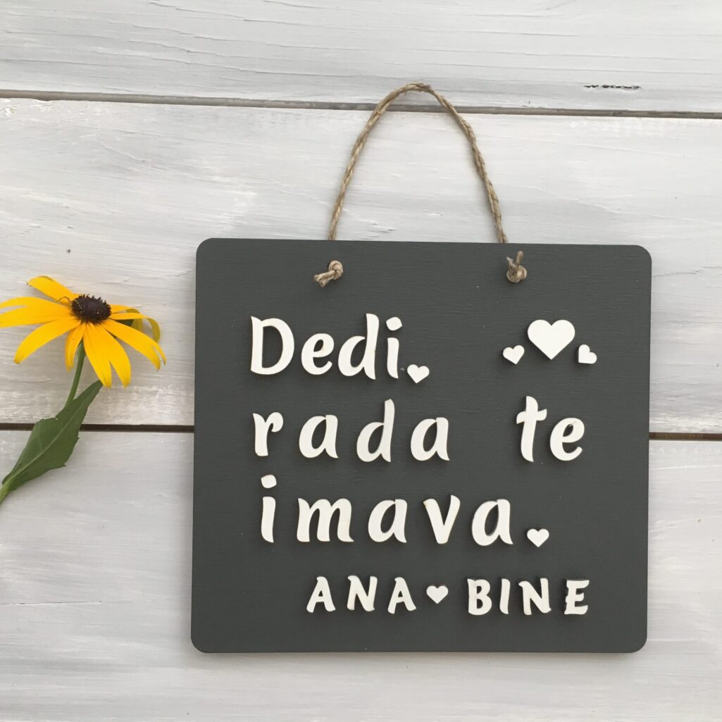Personalizirana lesena tablica «Rad te imam»