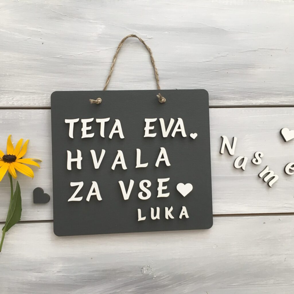 Personalizirana lesena tablica «Hvala za vse»