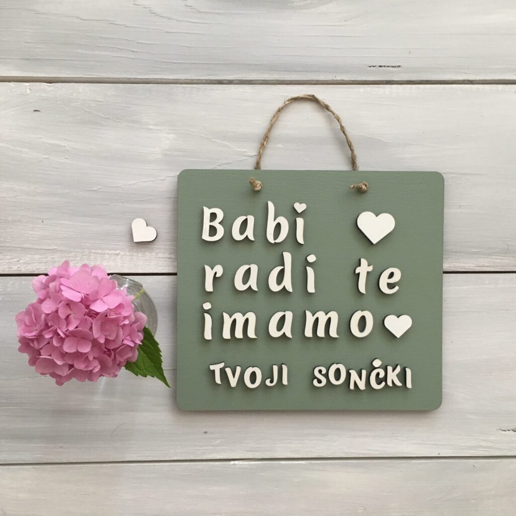 Personalizirana lesena tablica «Rad te imam»