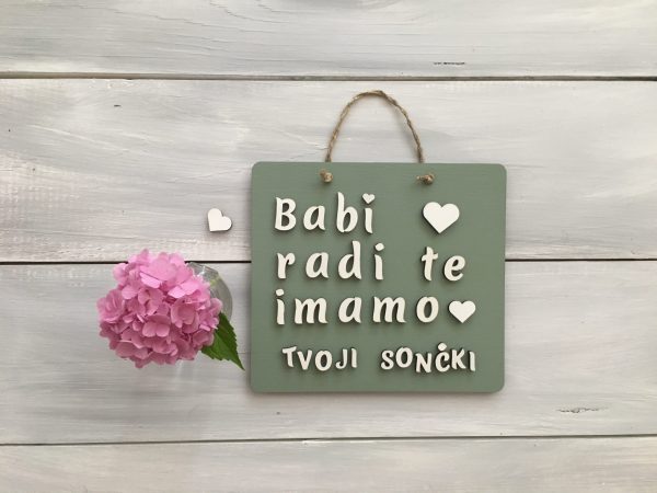 Personalizirana lesena tablica «Rad te imam»