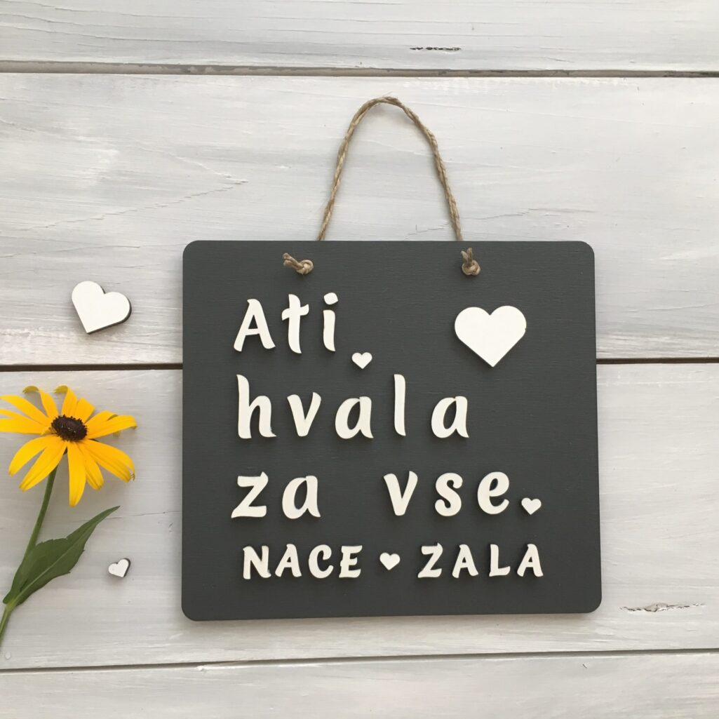 Personalizirana lesena tablica «Hvala za vse»
