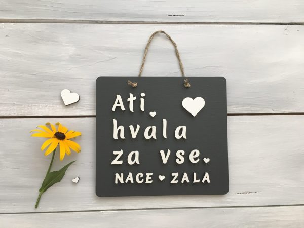 Personalizirana lesena tablica «Hvala za vse»