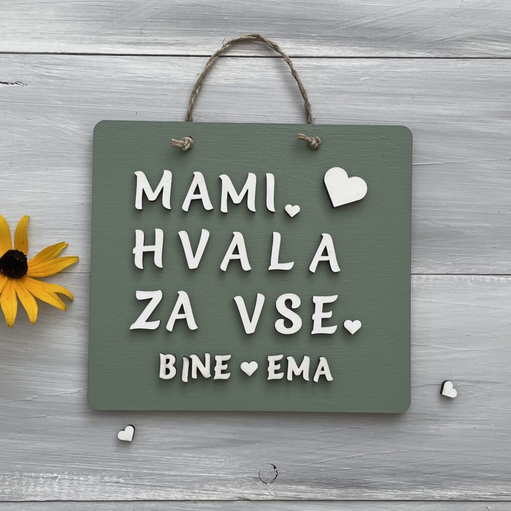 Personalizirana lesena tablica «Hvala za vse»