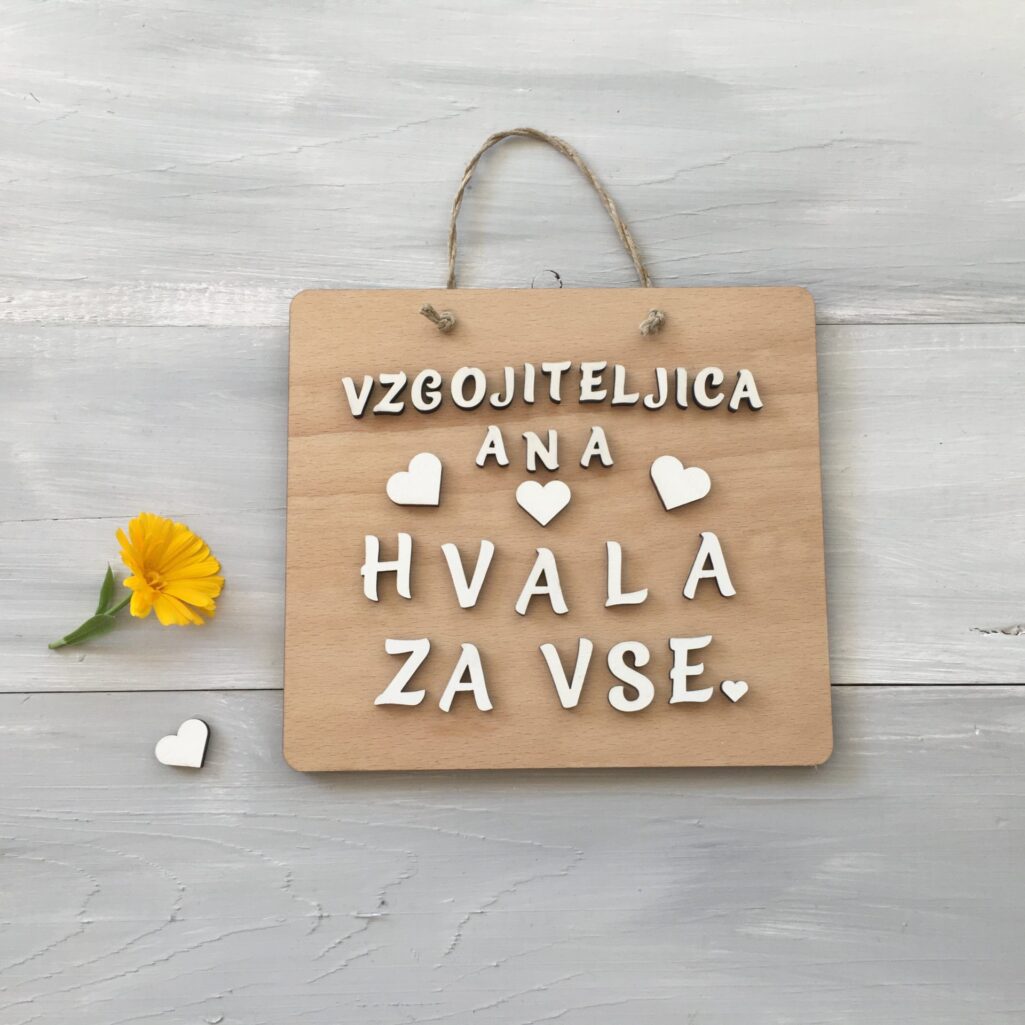 Personalizirana lesena tablica «Hvala za vse»