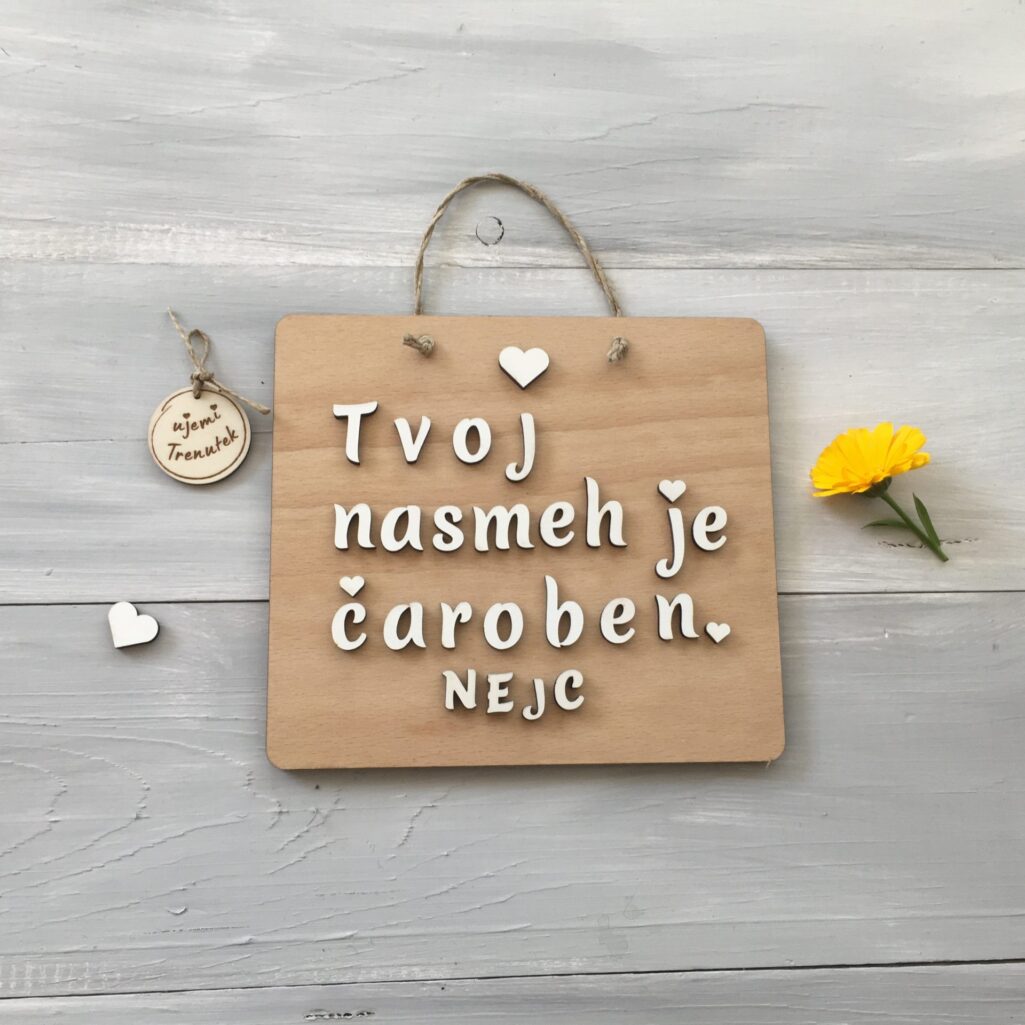 Personalizirana lesena tablica »Čaroben nasmeh«