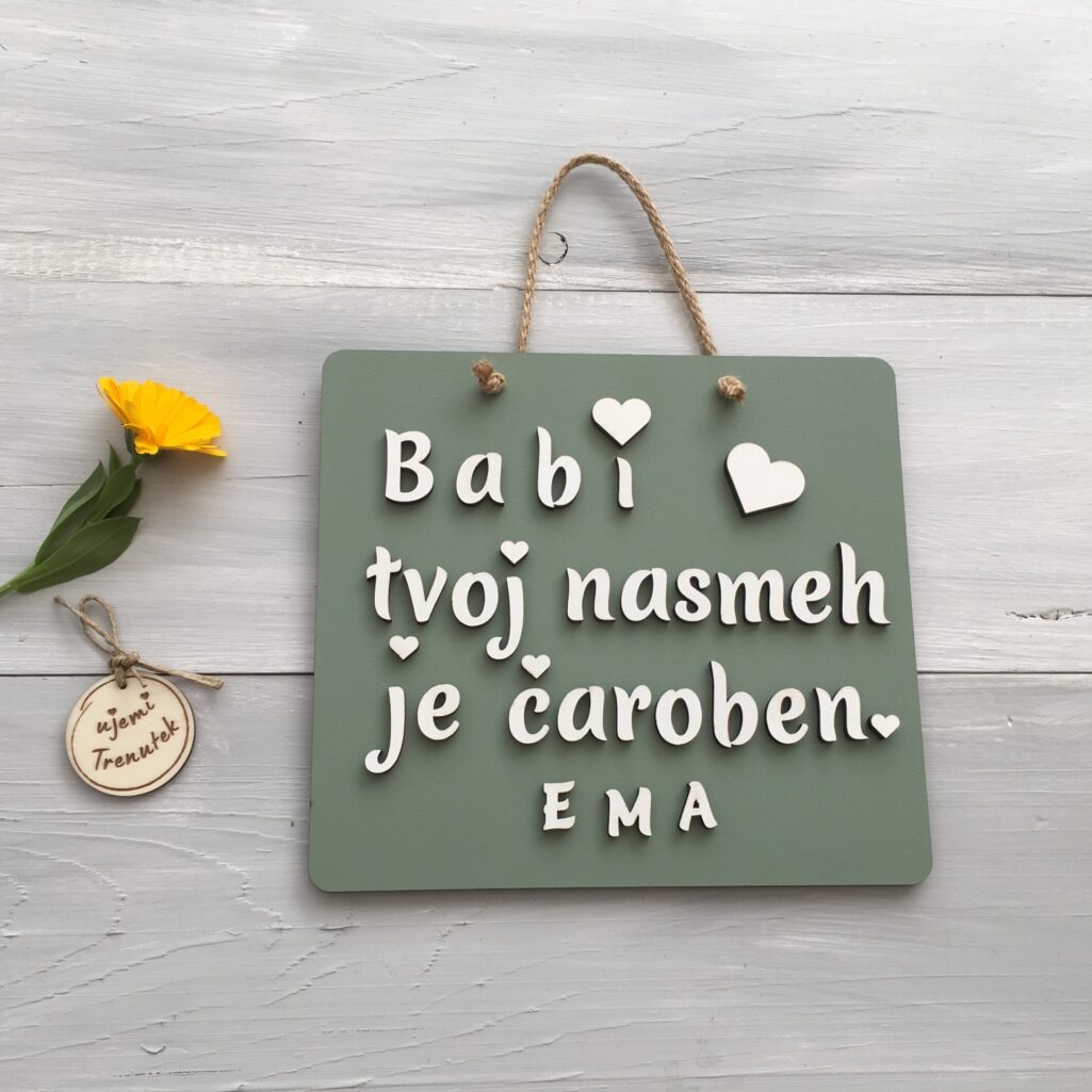 Personalizirana lesena tablica »Čaroben nasmeh«