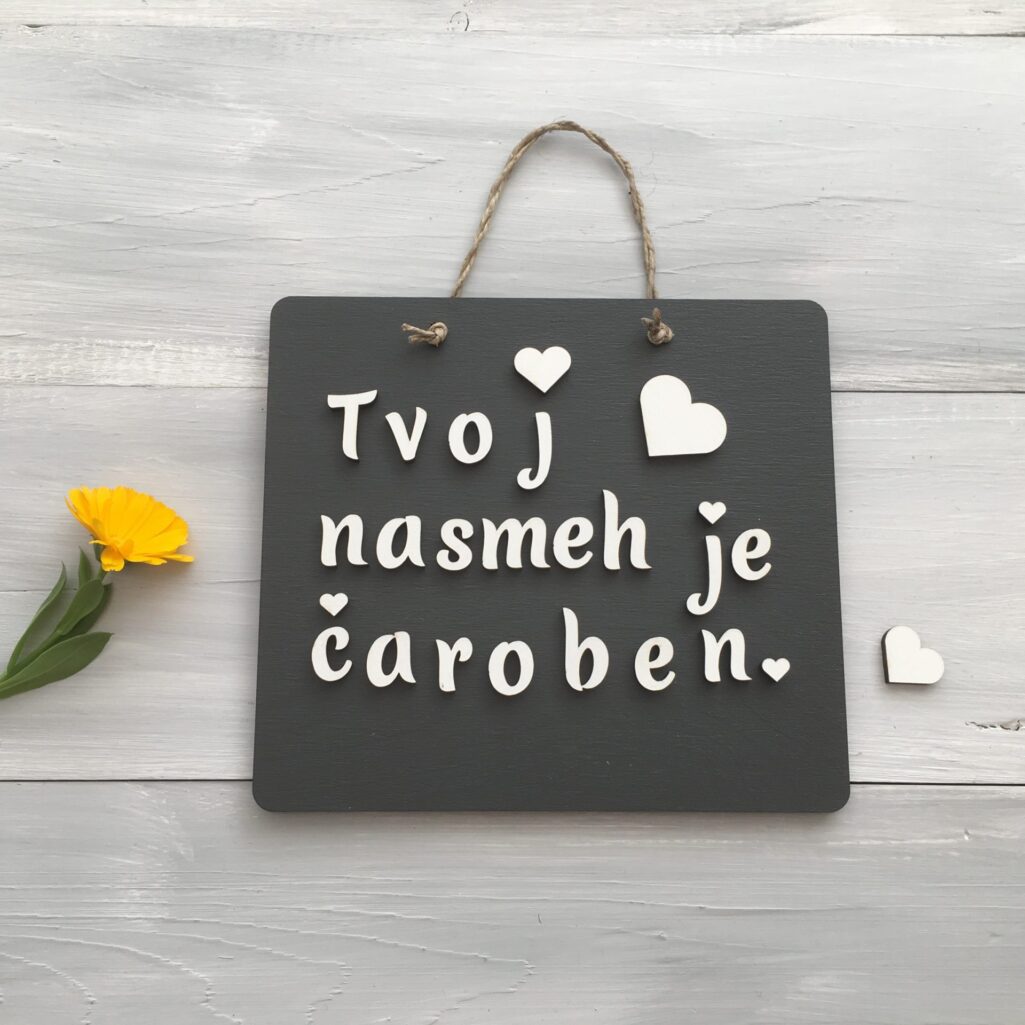 Personalizirana lesena tablica »Čaroben nasmeh«