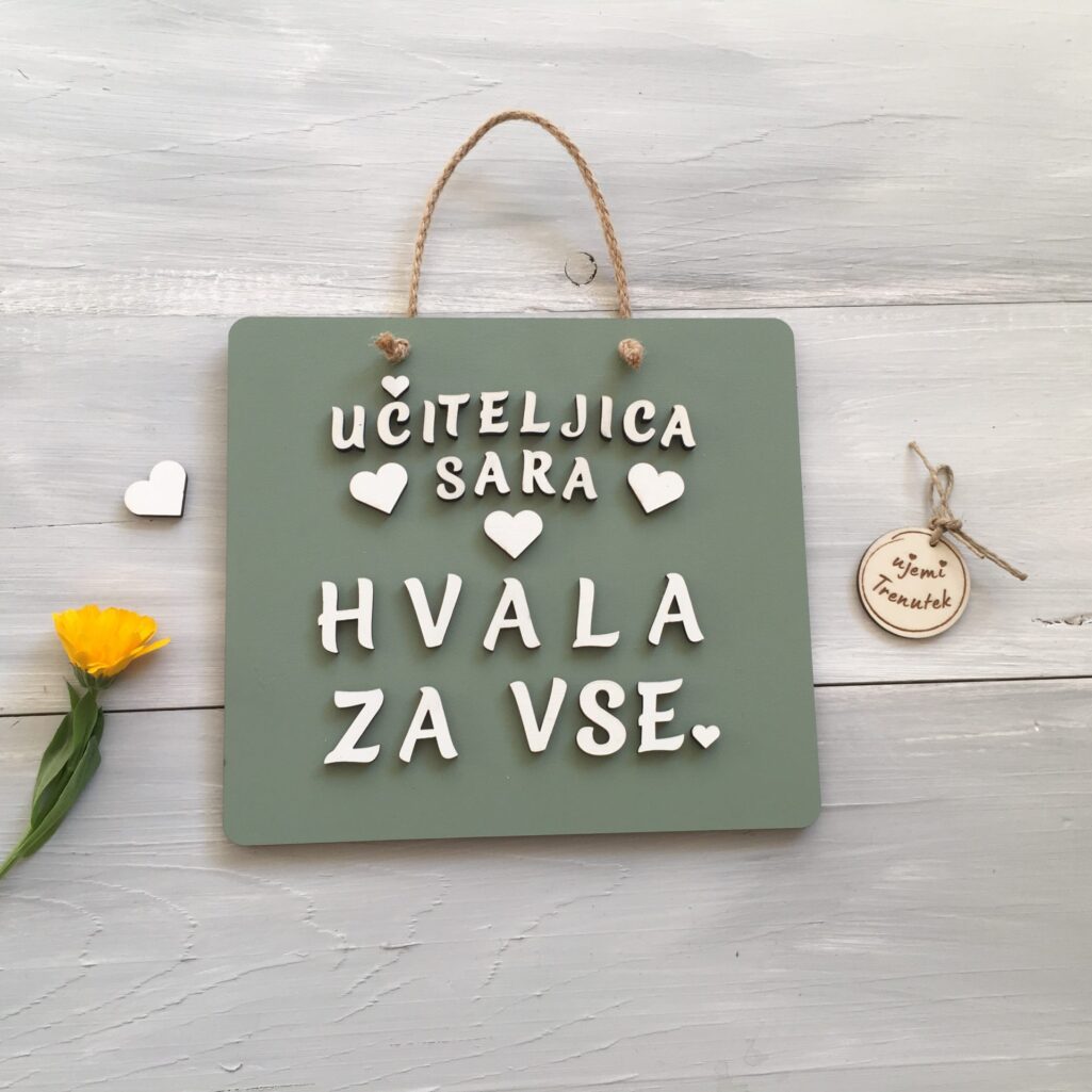 Personalizirana lesena tablica «Hvala za vse»
