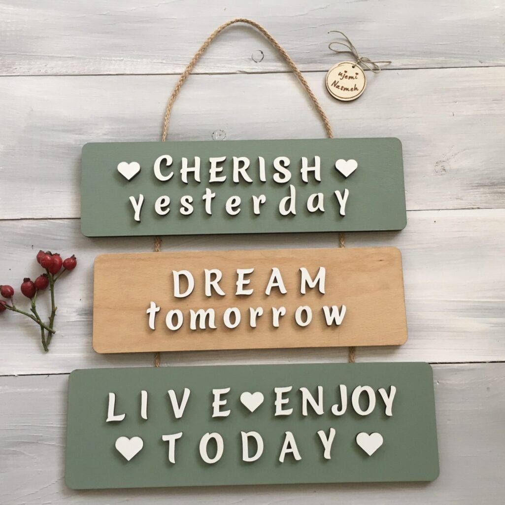 Motivacijske tablice na vrvici - Cherish, Dream & Love