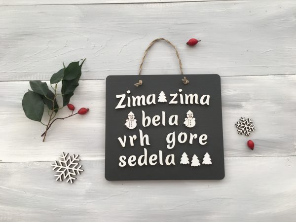 Lesena tablica »Zima, zima bela«