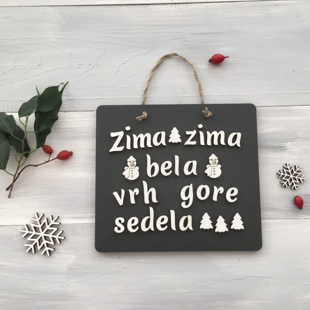 Lesena tablica »Zima, zima bela«